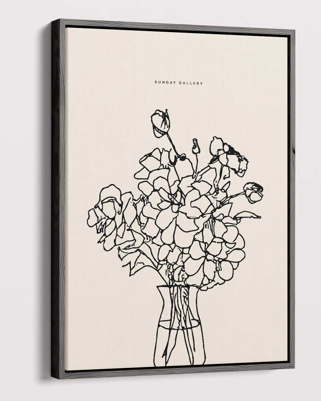 Bloemen in Lijntekening – dibond kunstwerk als wanddecoratie