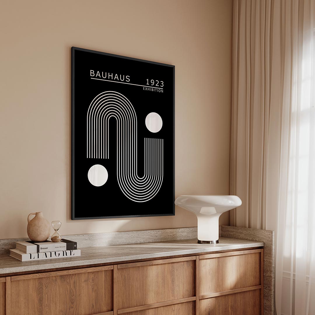 – geometrische Bauhaus poster in staand formaat