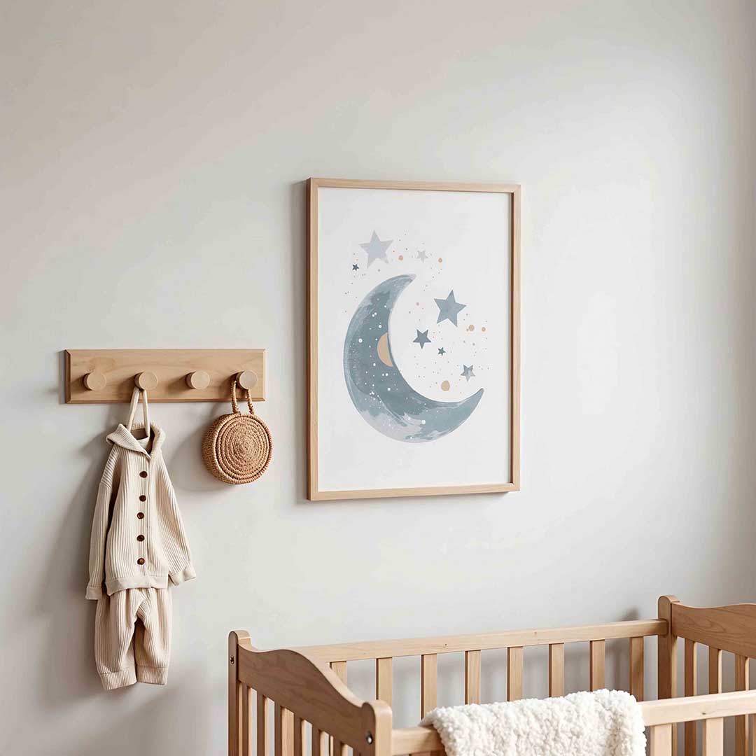 Maan en sterren – kinderposter in staand formaat