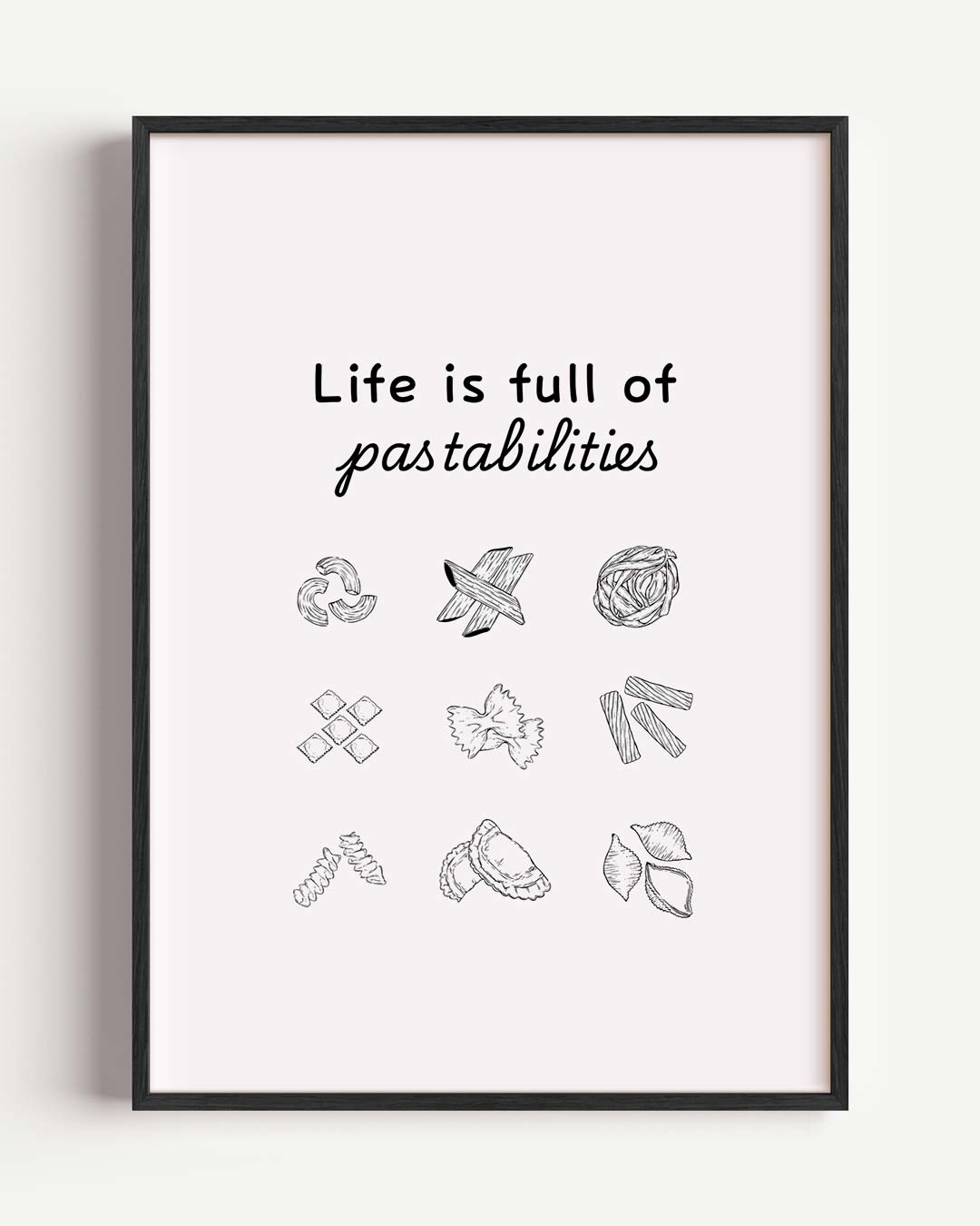 Pasta Mogelijkheden – keuken portret poster als wanddecoratie