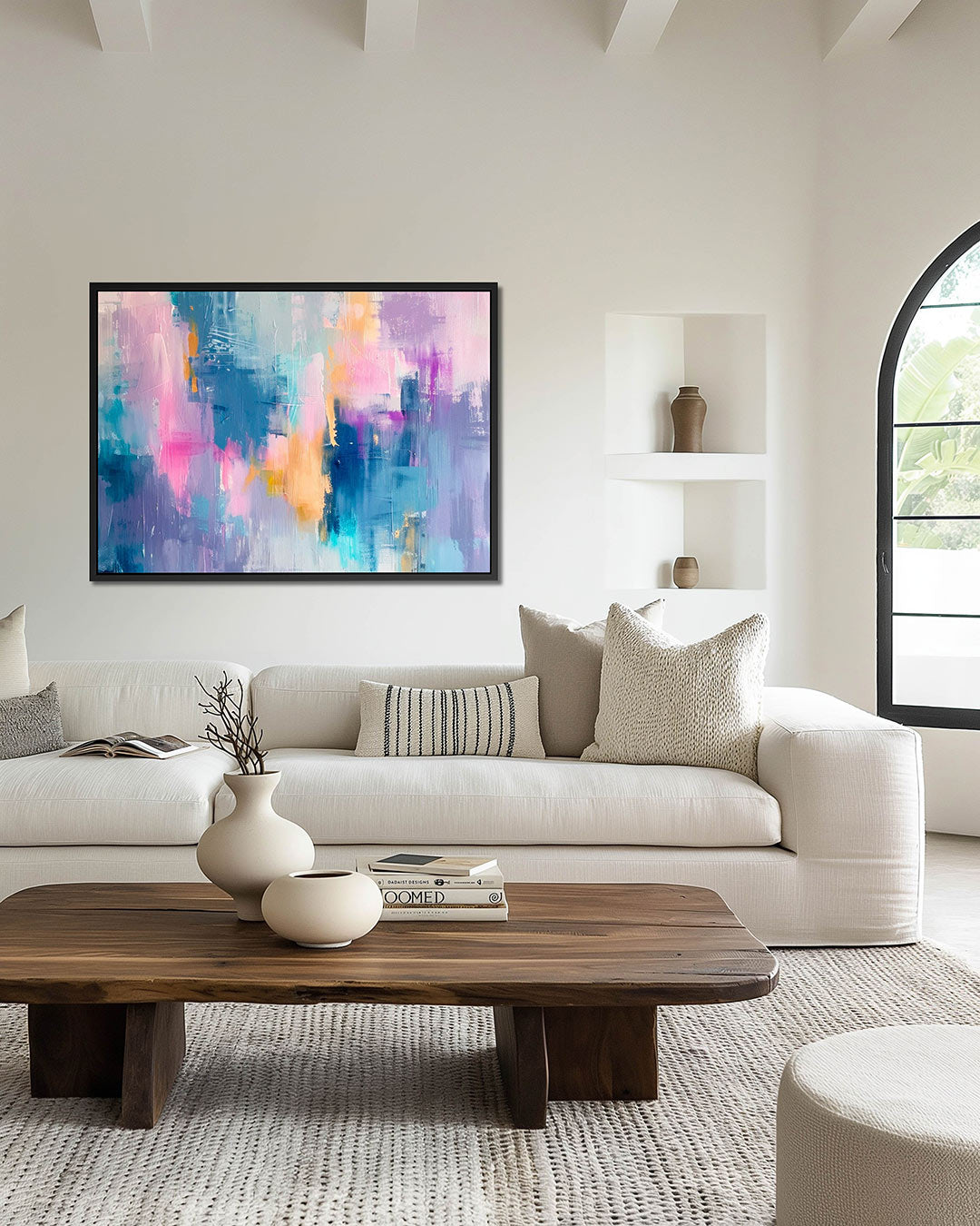 Kleurrijke vegen – wanddecoratie in interieur