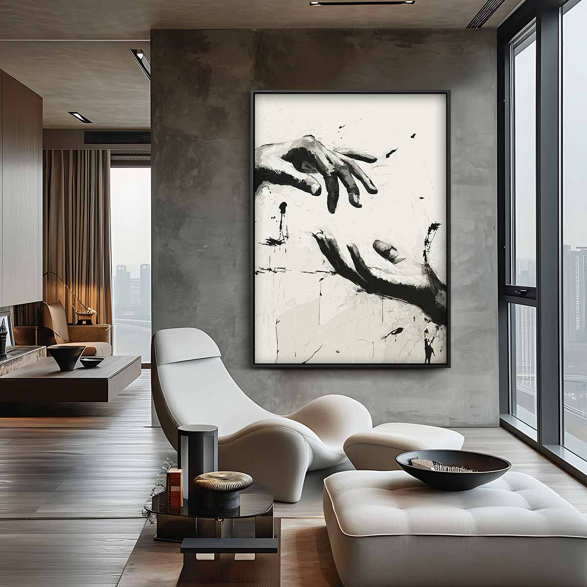Verbinding van de Handen – canvas wanddecoratie in portret formaat
