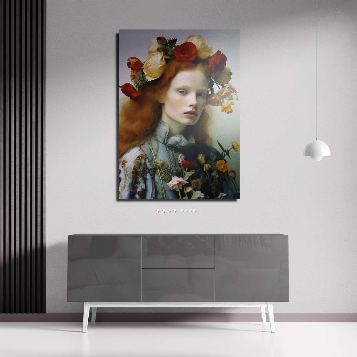 Bloemenpracht in Portret – portret kunstwerk als wanddecoratie, afbeelding 18