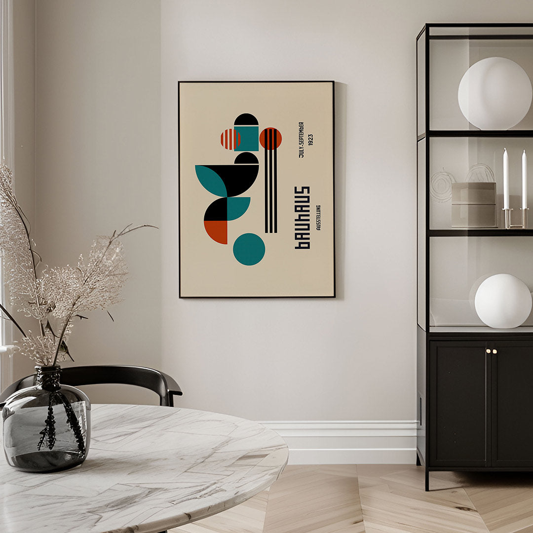 Vorm en balans – geometrische Bauhaus poster in staand formaat