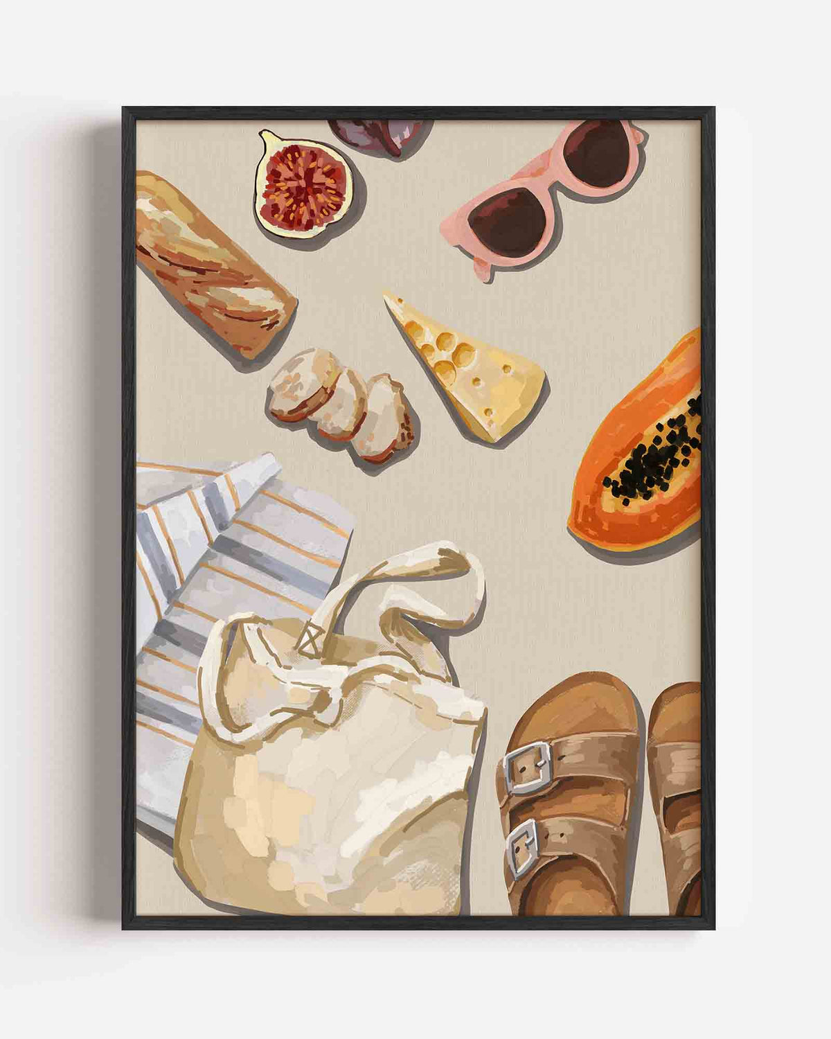 Zomerse picknick – keuken portret poster als wanddecoratie
