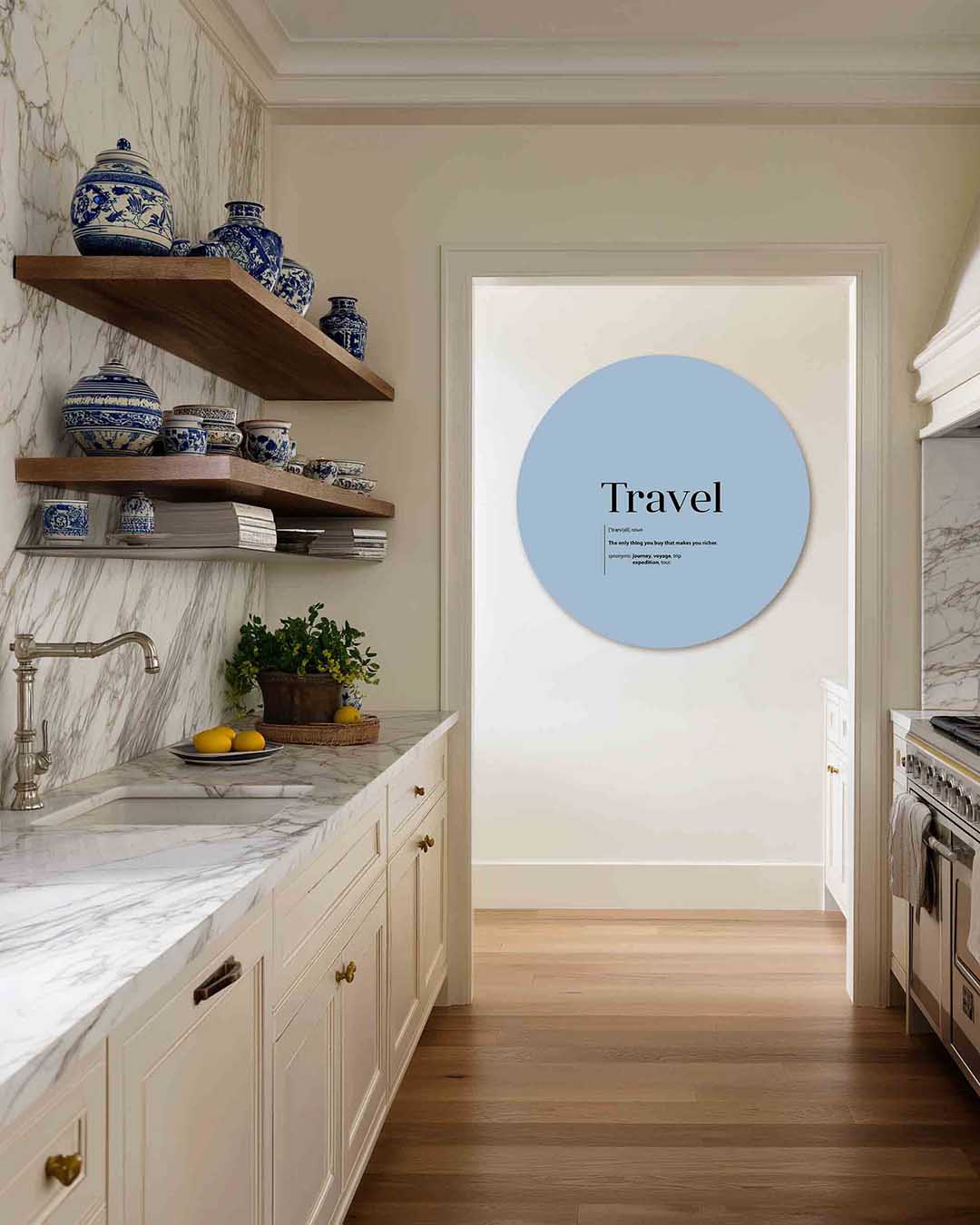 Travel definitie – moderne abstracte muurcirkel voor aan de muur