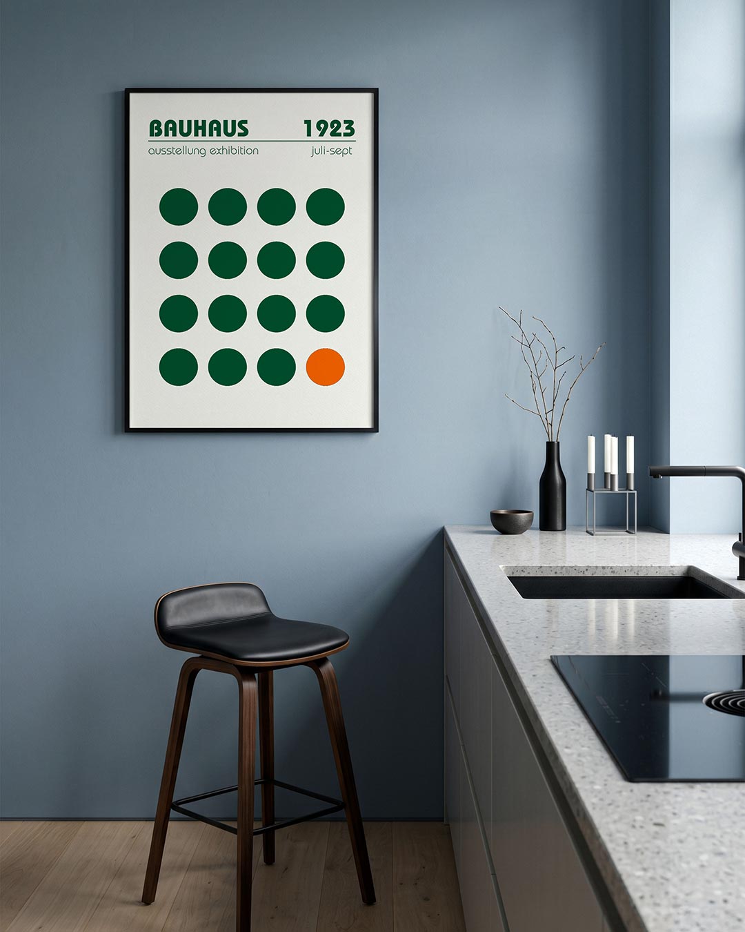 – geometrische Bauhaus poster in staand formaat