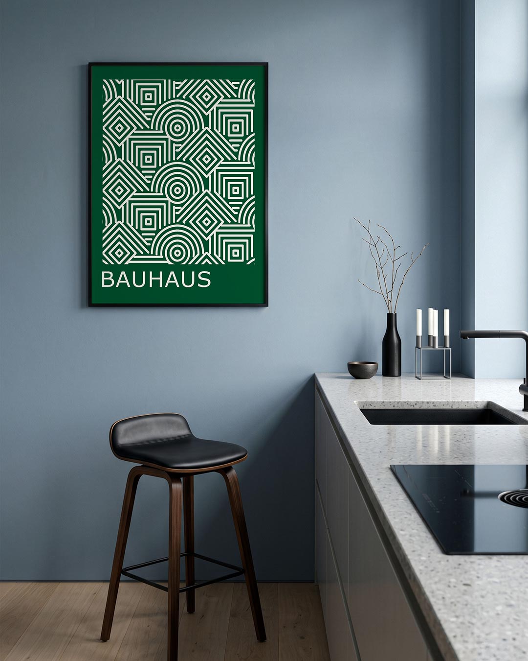 – geometrische Bauhaus poster in staand formaat