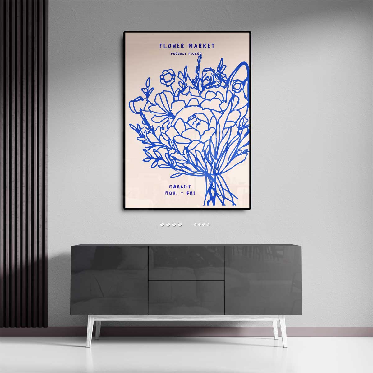 Bloemenmarkt Elegantie – dibond wanddecoratie in staand formaat