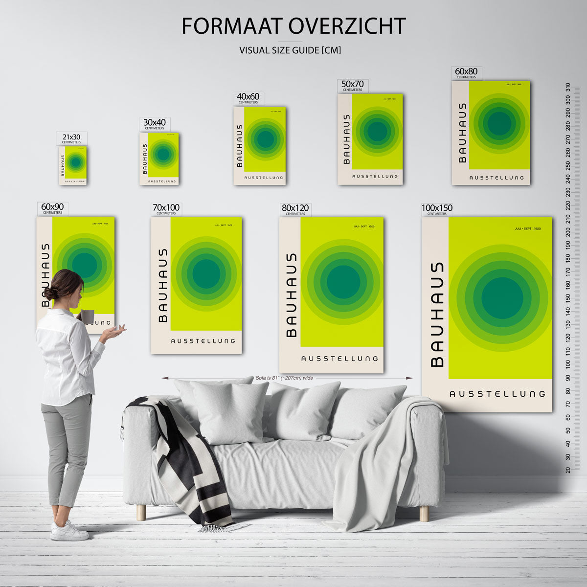 Cirkelvormen en tekst – geometrische poster in Bauhaus-stijl van WallArtistic