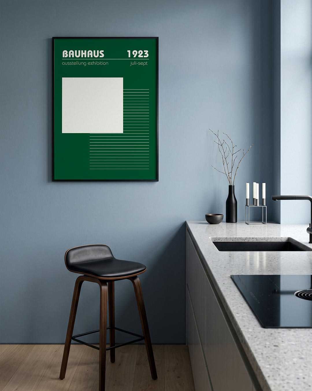 – geometrische Bauhaus poster in staand formaat