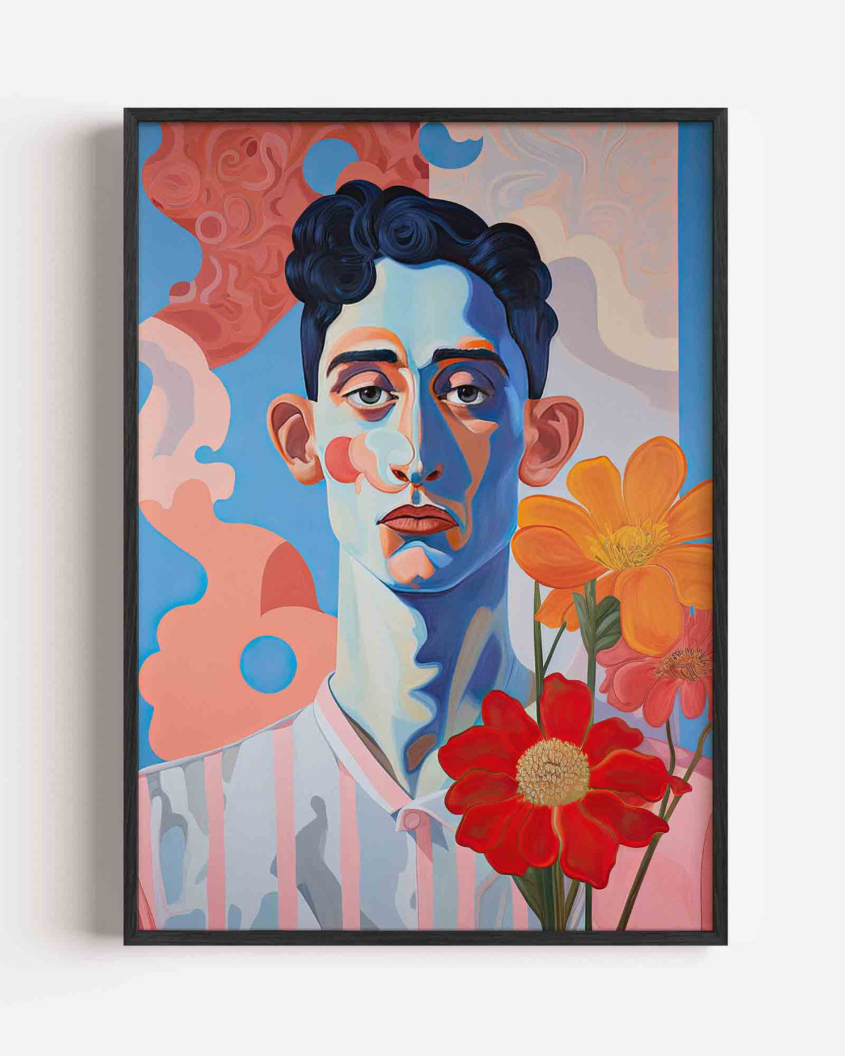 Portret met bloemen – botanische portret poster als wanddecoratie