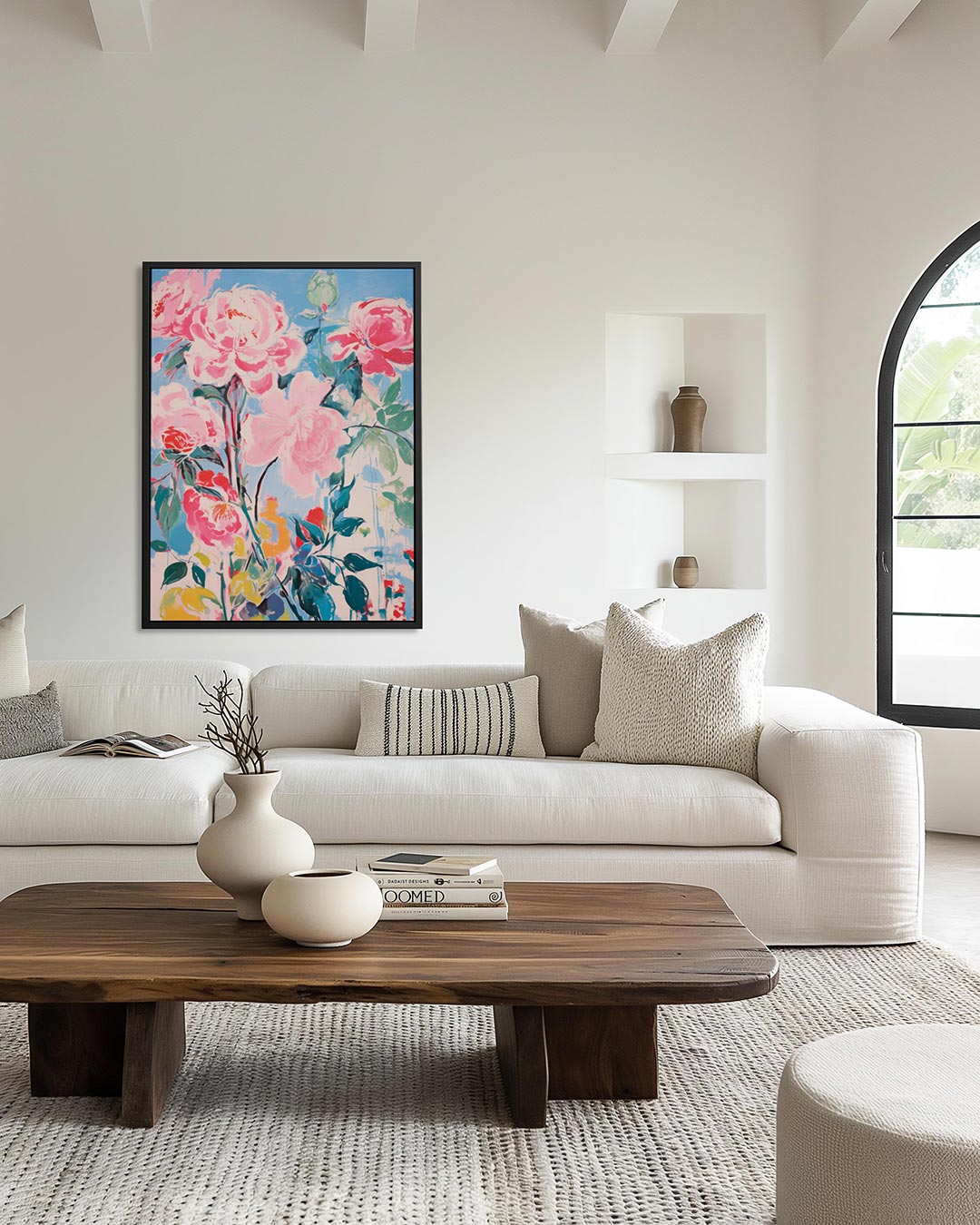 Bloemrijke kleurenexplosie – moderne staande wandkunst