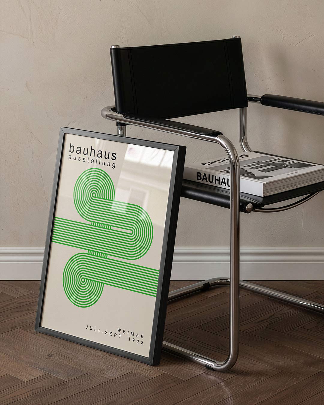 Lijnen en vormen – staande Bauhaus poster voor aan de muur