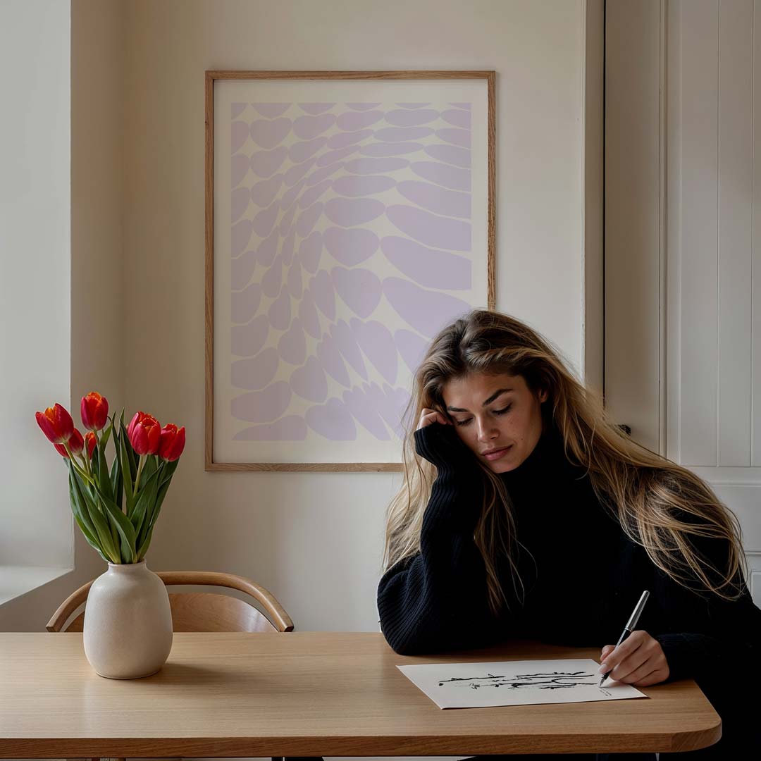 Sierlijke Hartjes – staande muurposter voor een modern interieur
