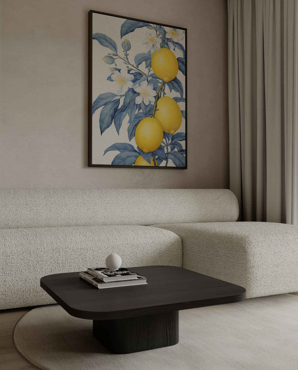Frisse Citroen Bloesem – canvas wanddecoratie in portret formaat