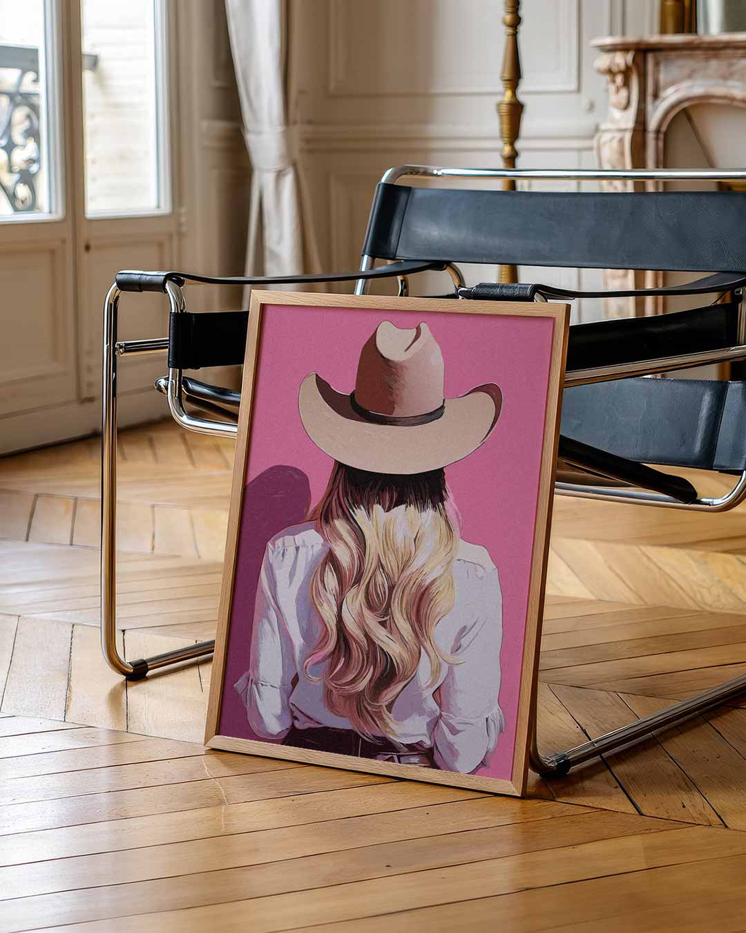 Stijlvolle Cowgirl – staande muurposter voor Pasen