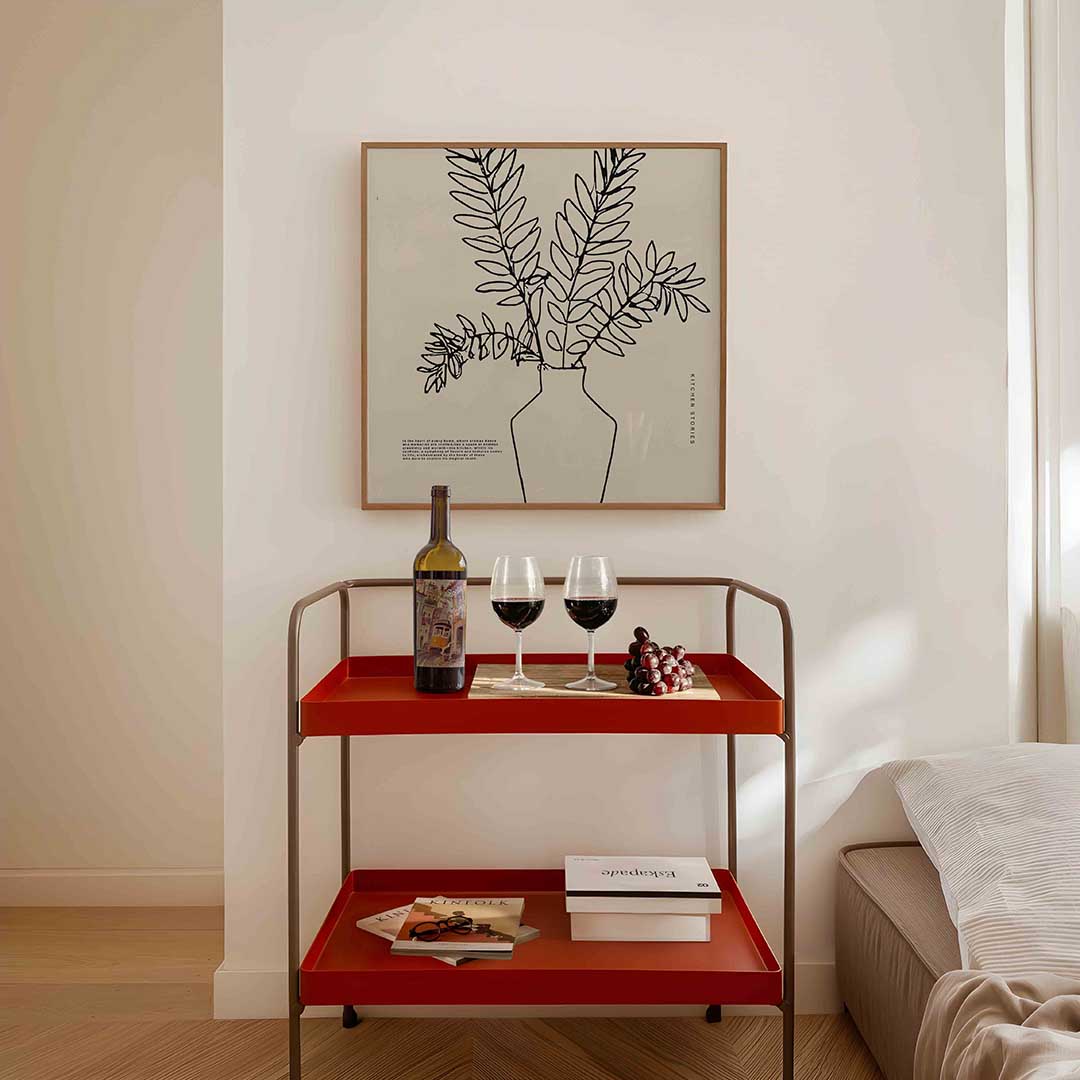 Plant in vaas – vierkante keuken wanddecoratie van WallArtistic
