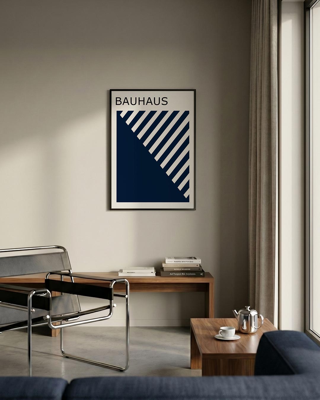 Diagonal lijnen – staande Bauhaus poster voor aan de muur