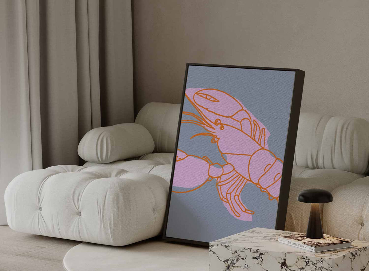 Kleurrijke Krabillustratie – plexiglas wanddecoratie in portret formaat