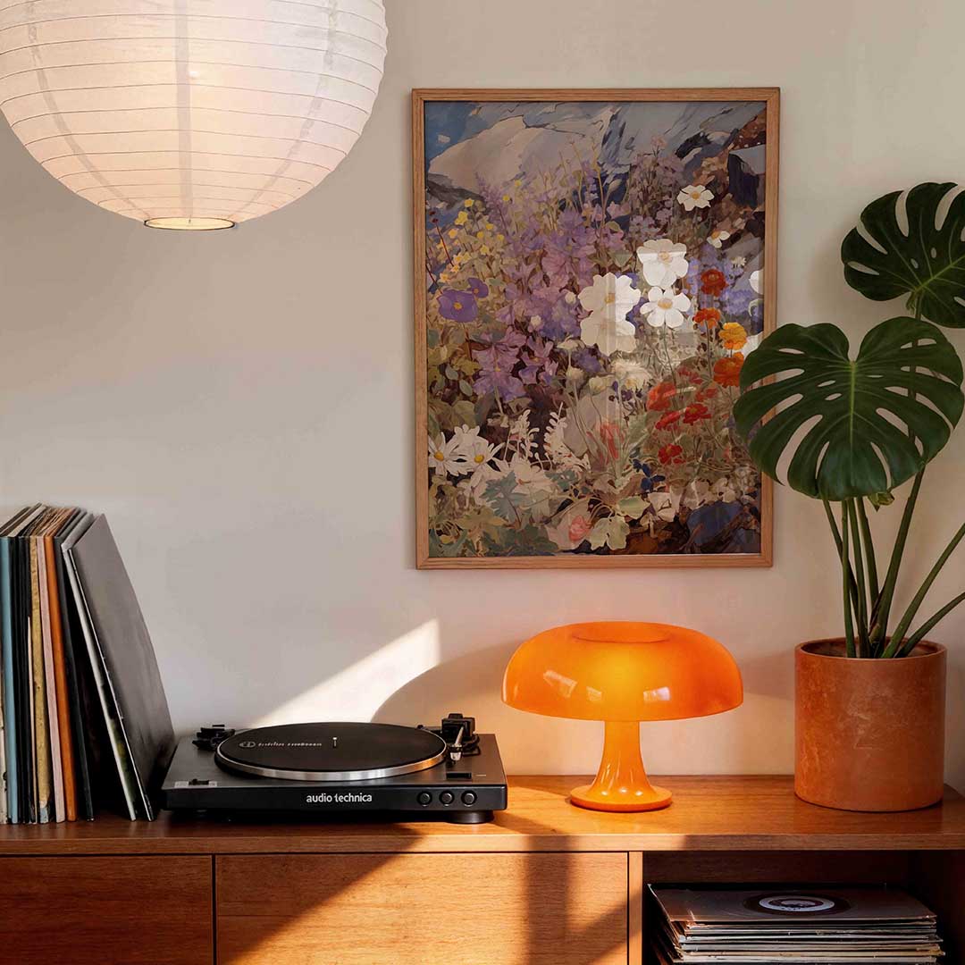 Bloemen en rotsen – staande bloemen wanddecoratie van WallArtistic