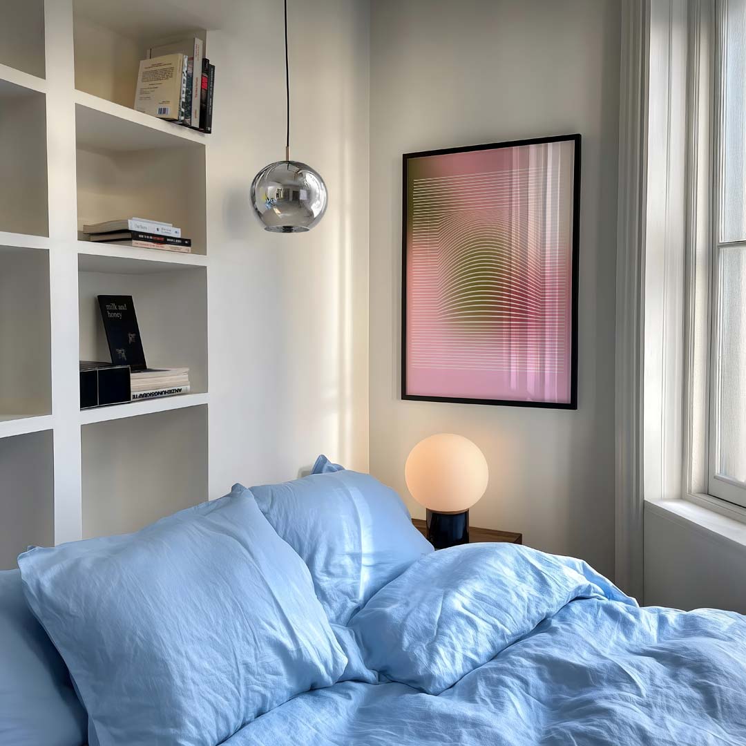 Subtiele Kleurenexplosie – staande kleurrijke abstracte wanddecoratie van WallArtistic