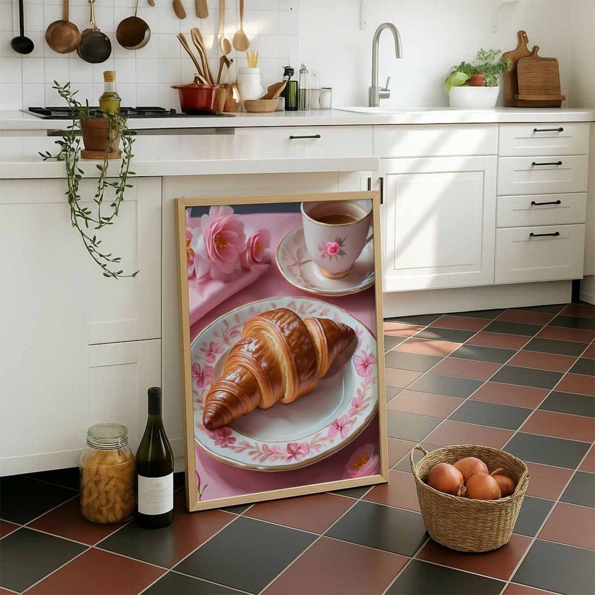 Zachte Romantiek Ontbijtposter – staande muurposter voor keuken of eethoek