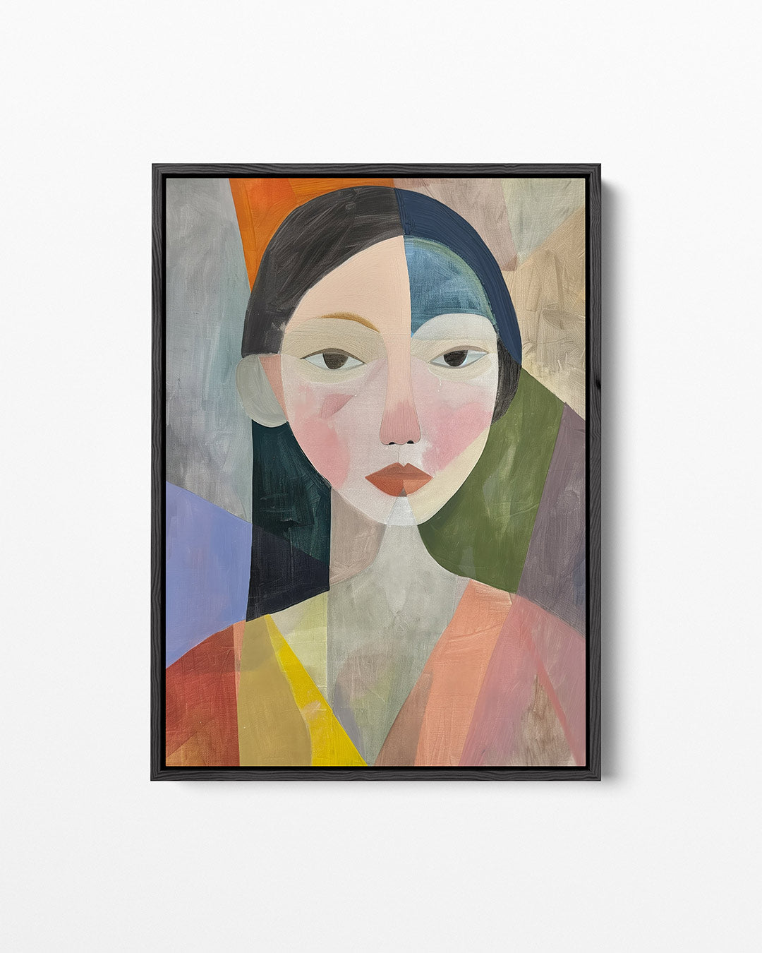Geometrisch portret – staand wanddecoratie kunstwerk