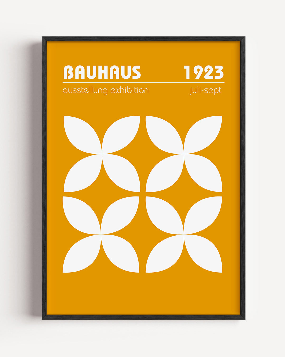Vormritme en kleur – staande Bauhaus poster als wanddecoratie