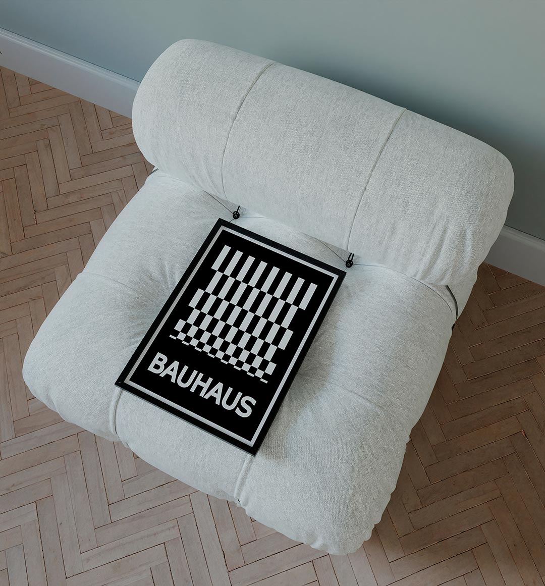 – staande Bauhaus poster voor aan de muur