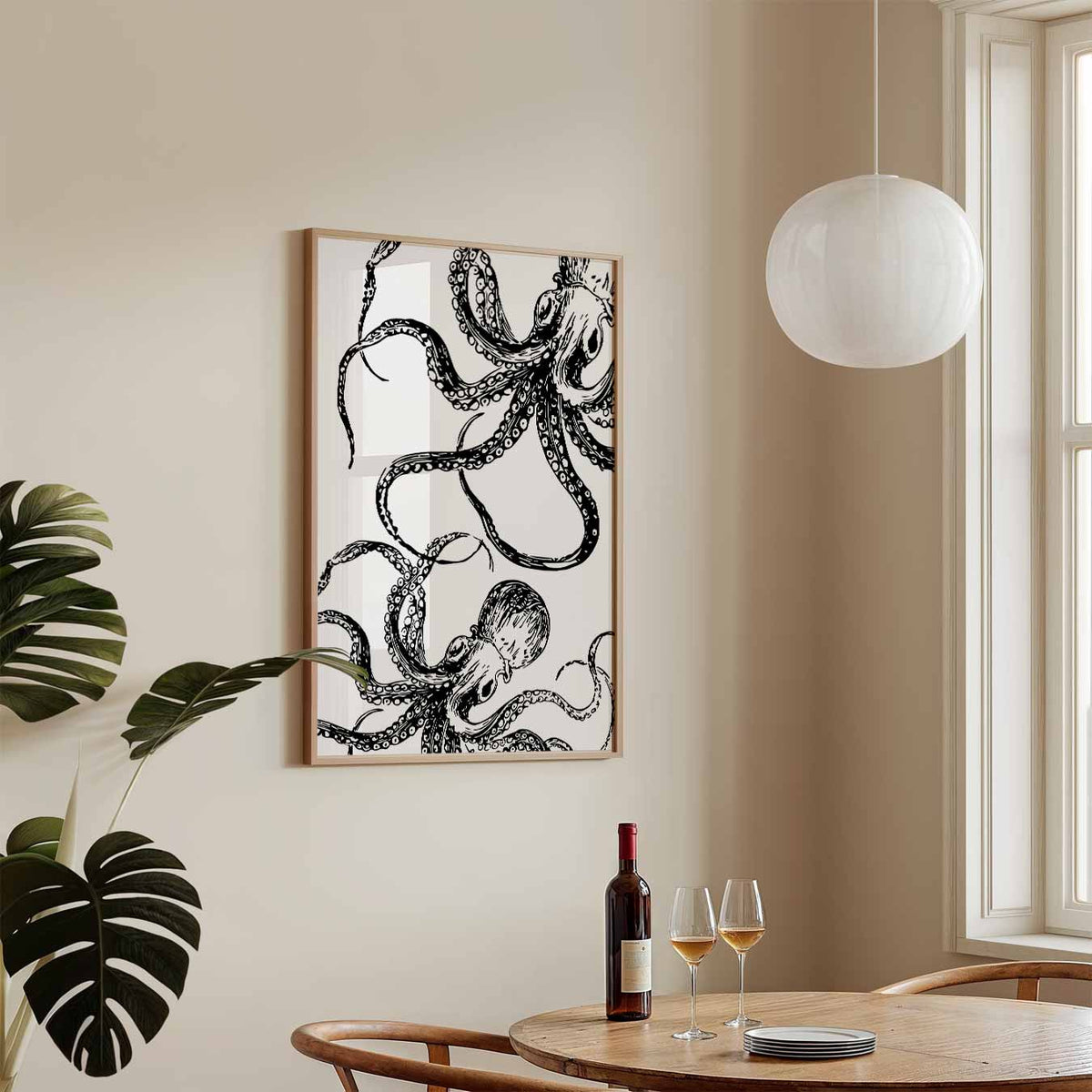 Octopus Elegantie – zeedieren poster in staand formaat