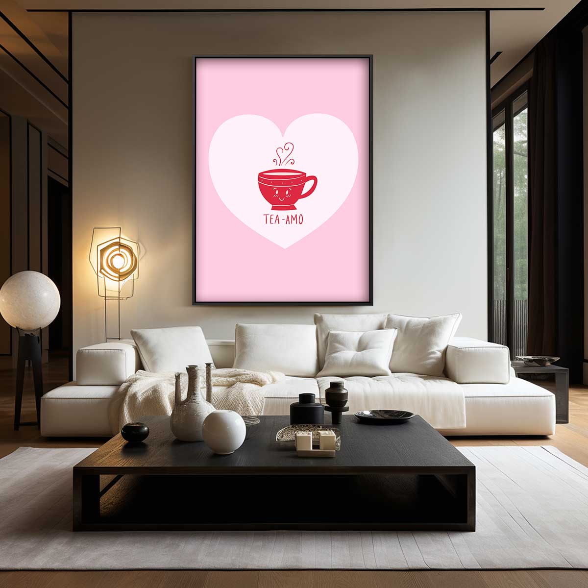 Tea-Amo Hart Poster – modern portret kunstwerk van WallArtistic