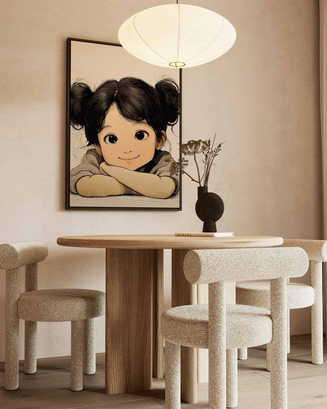 Stralende Kinderblik – dibond wanddecoratie in staand formaat