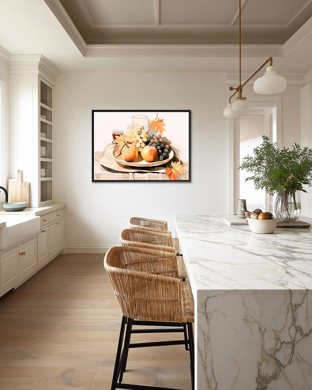 Fruit en herfstbladeren – liggende wanddecoratie