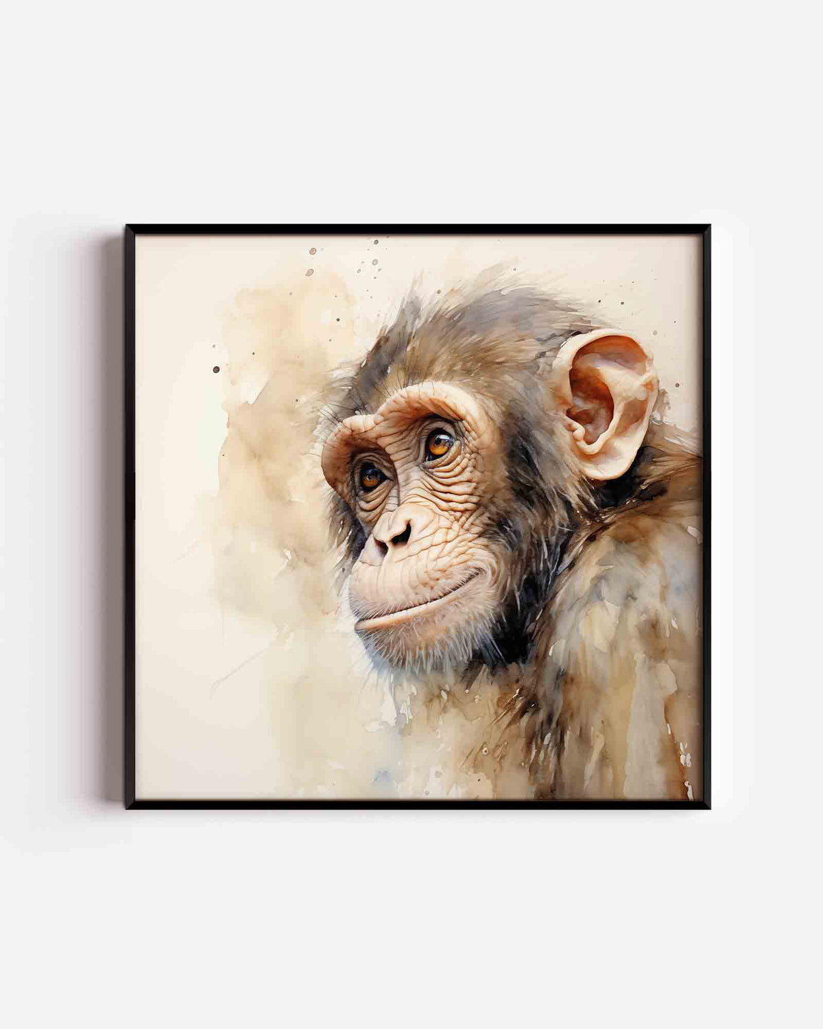 Aap portret – jungle vierkante poster als wanddecoratie