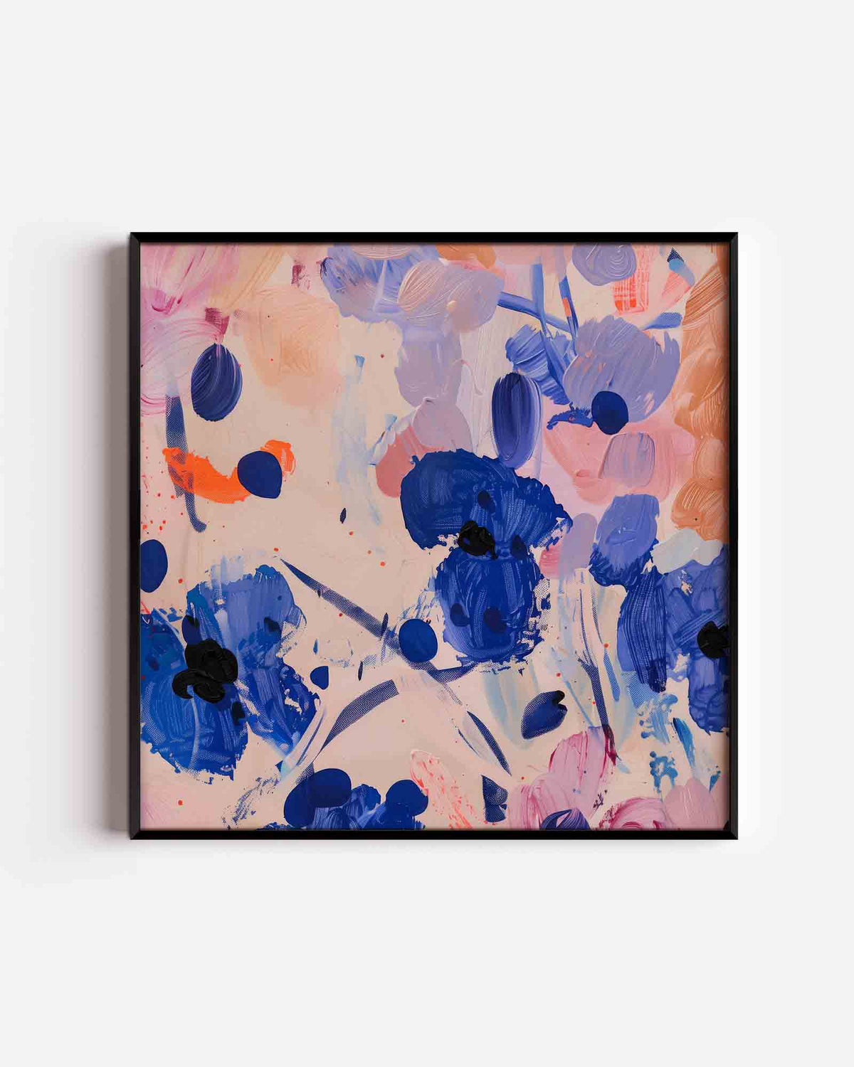 Abstracte bloemen – design vierkante poster als wanddecoratie