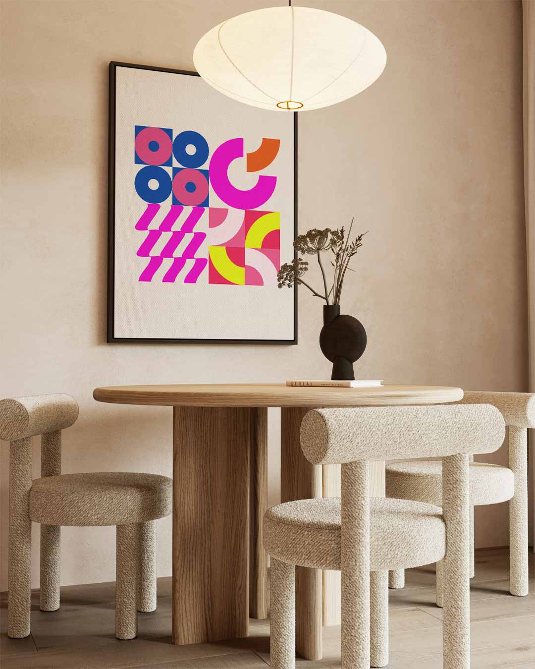 Kleurenexplosie Wanddecoratie – kunstwerk met zwarte baklijst