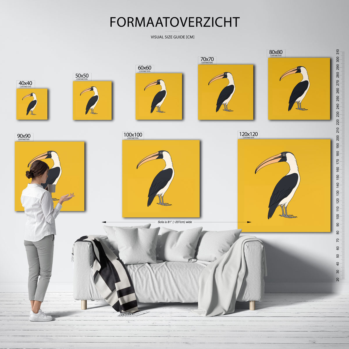 Tropische vogel – vierkante muurposter met dierenthema
