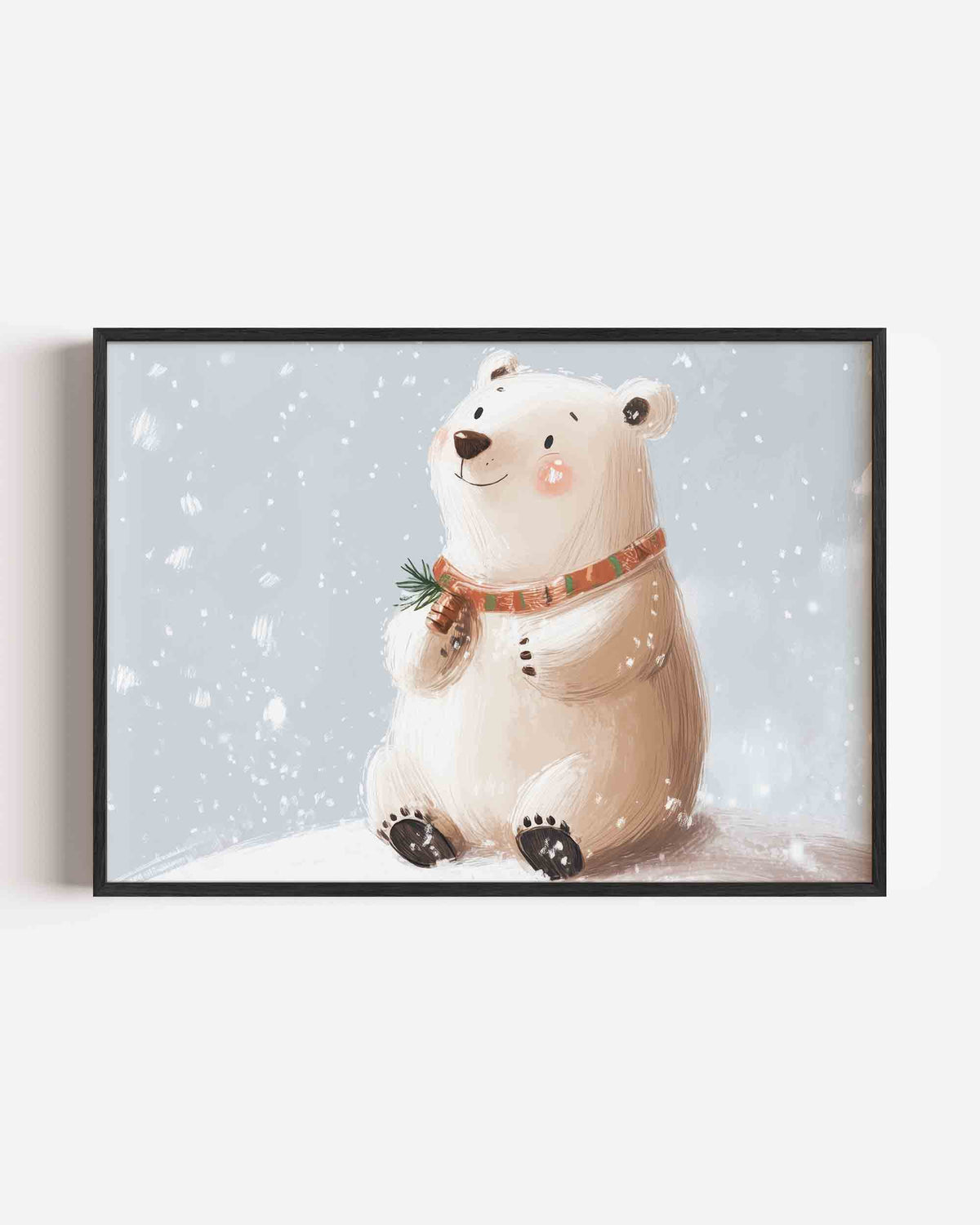 Ijsbeer met sjaal – landscape kinderposter als wanddecoratie