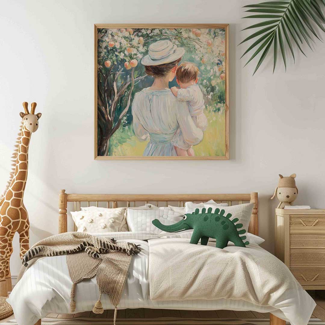 Moeder en kind – vierkante kinderkamer wanddecoratie van WallArtistic
