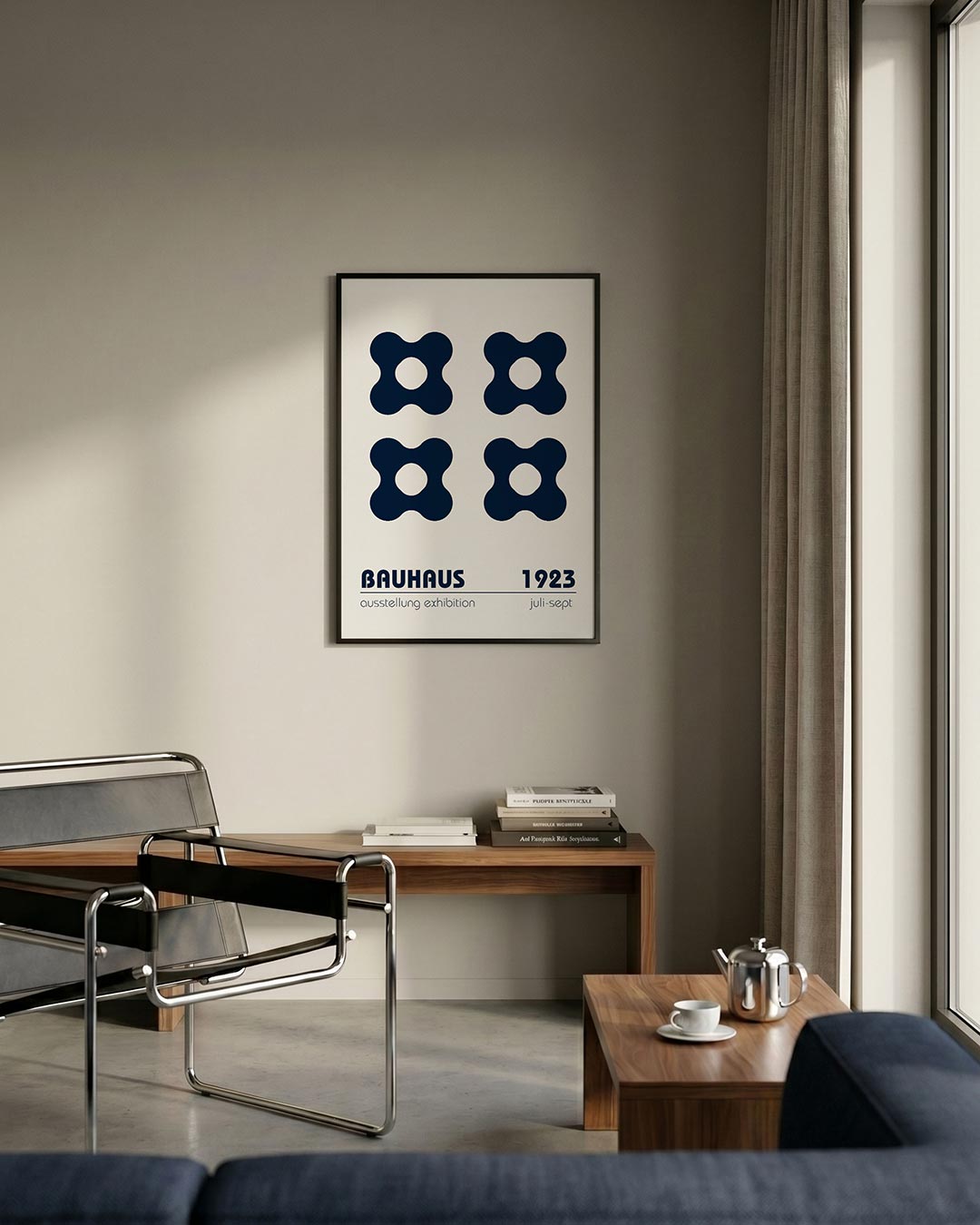 Vormritme en balans – staande Bauhaus poster voor aan de muur