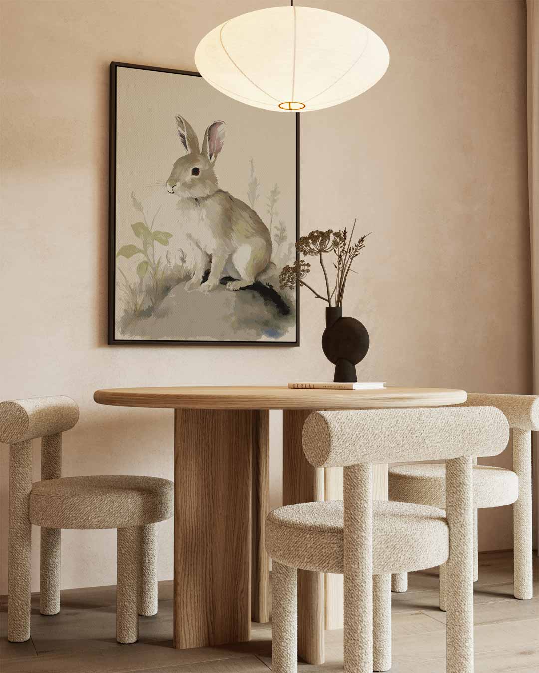 Schattig Konijn in de Natuur – staand kunstwerk voor modern interieur