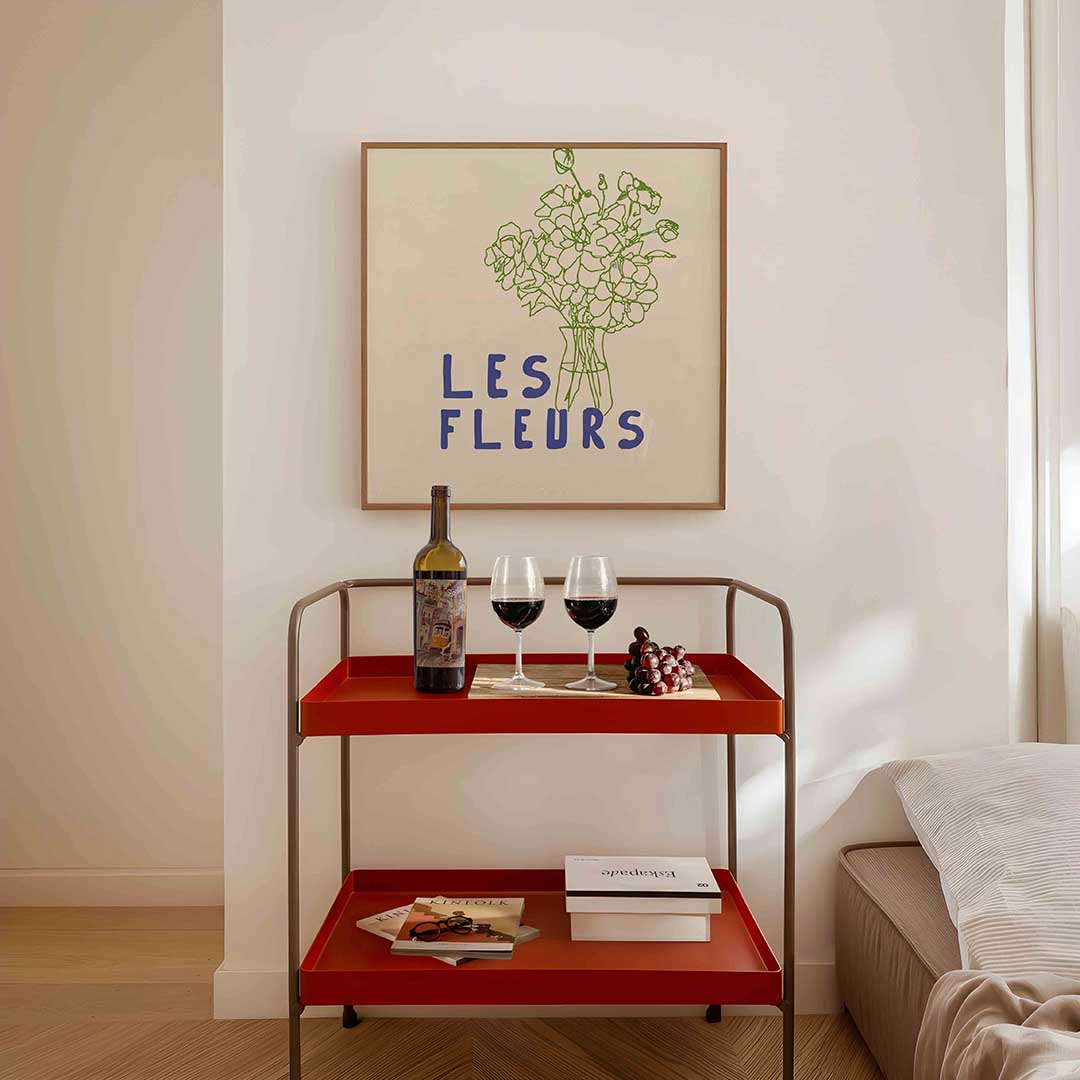 Les fleurs – vierkante keuken wanddecoratie van WallArtistic