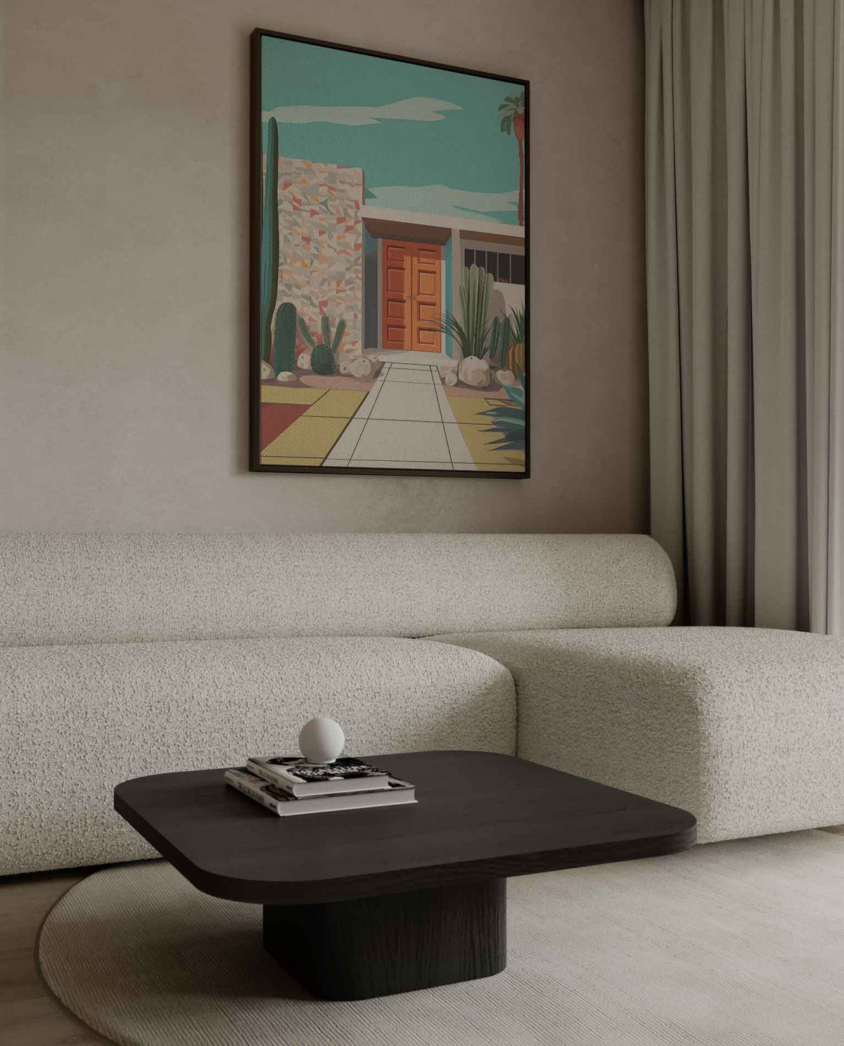 Retro Palm Springs Villa – plexiglas kunstwerk als wanddecoratie