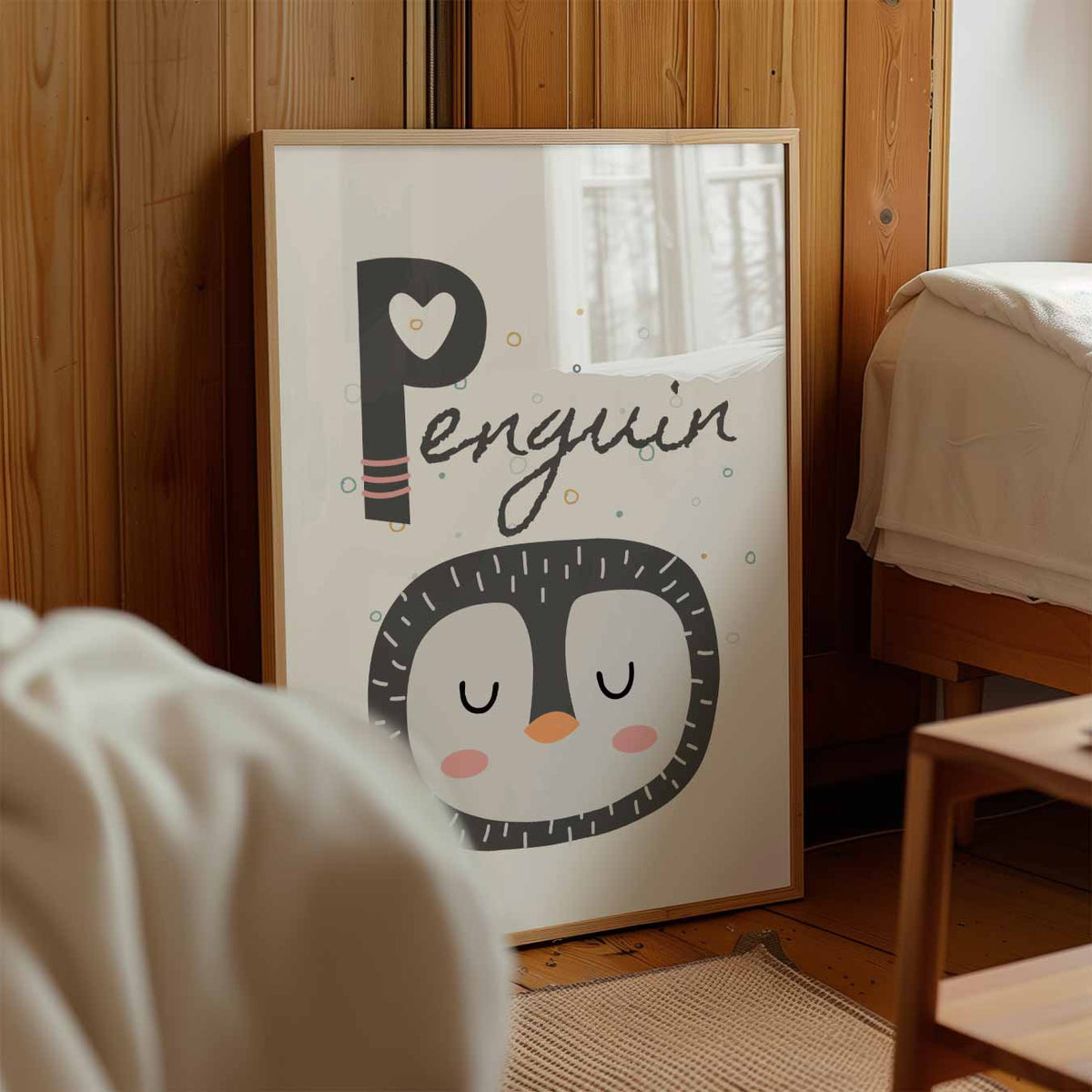 Snoezige Pinguïn – kinderposter in staand formaat