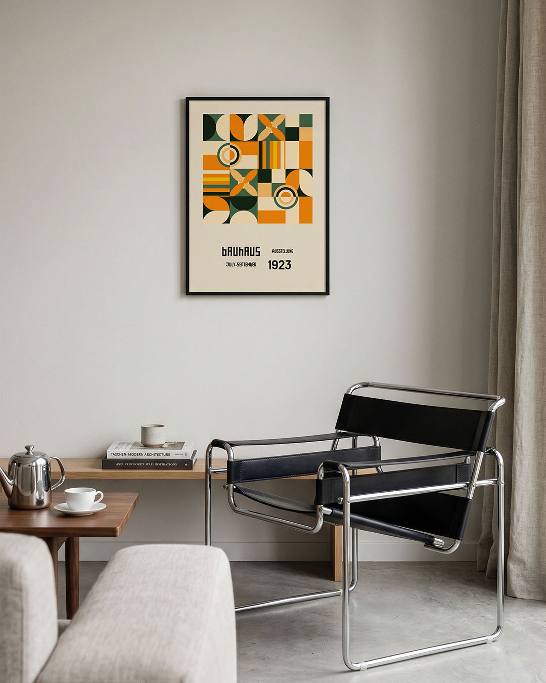 Vormritme en kleur – geometrische Bauhaus poster in staand formaat