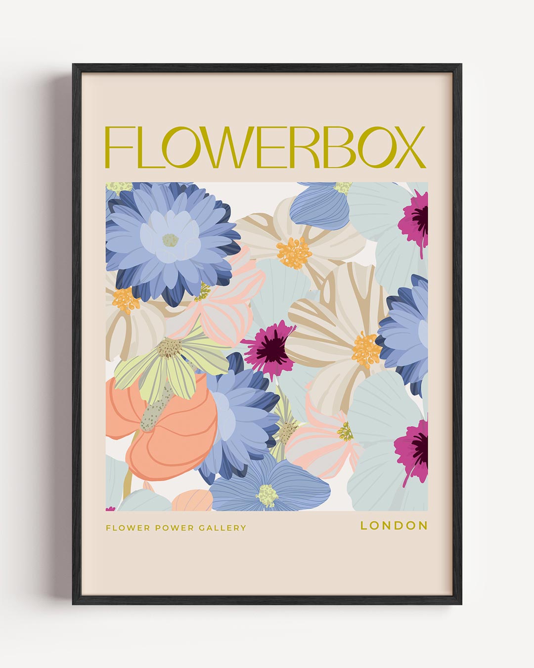 Bloemenpracht in London – typografie portret poster als wanddecoratie