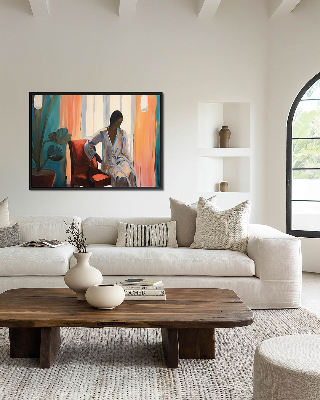 Vrouw in interieur – wanddecoratie in interieur