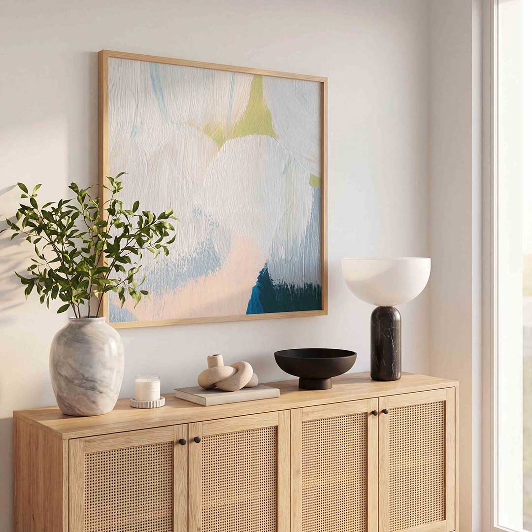 Abstracte penseelstreken – schilderkunst als moderne vierkante poster