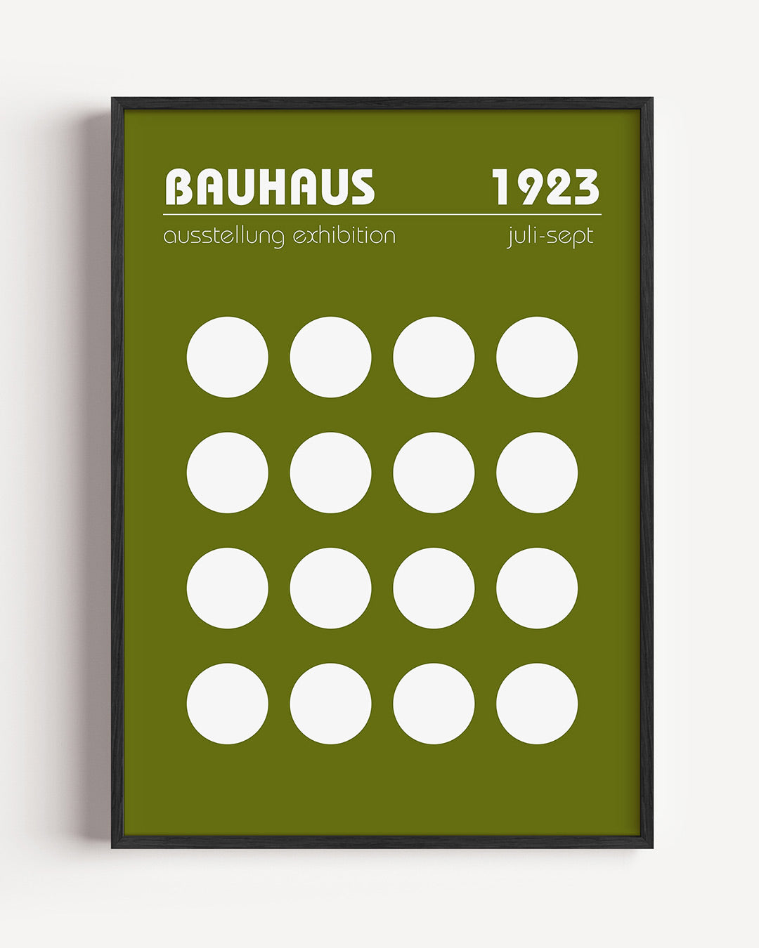 Cirkelritme en kleur – staande Bauhaus poster als wanddecoratie